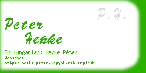 peter hepke business card
